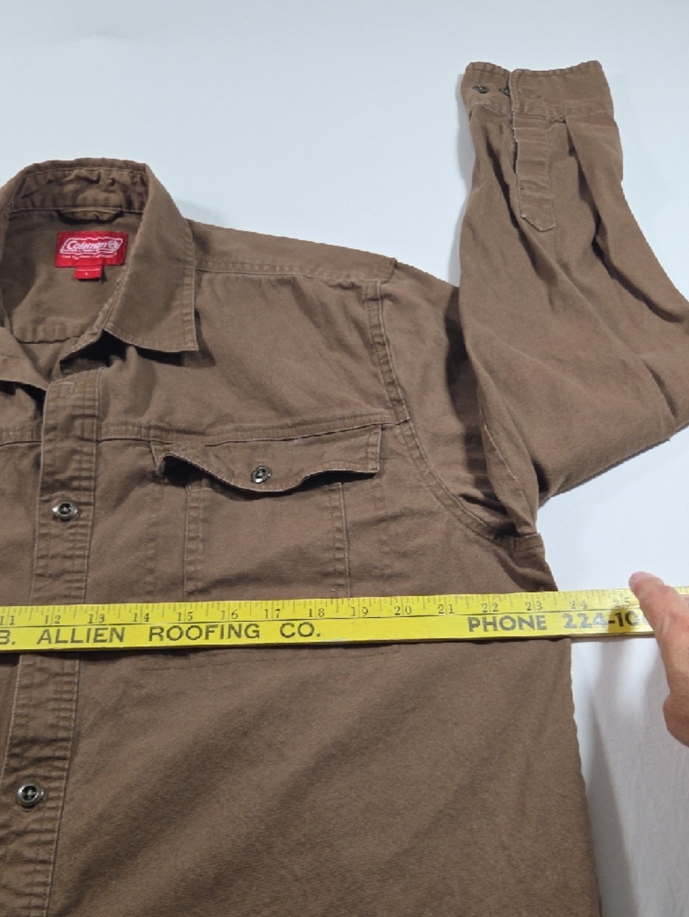 Coleman Men's Long-Sleeve Casual Button Up Shirt Brown Cotton Outdoors Casual - Picture 7 of 10